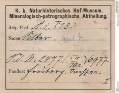 Etiketten zu Silber (NHMW-MIN-Ai523)